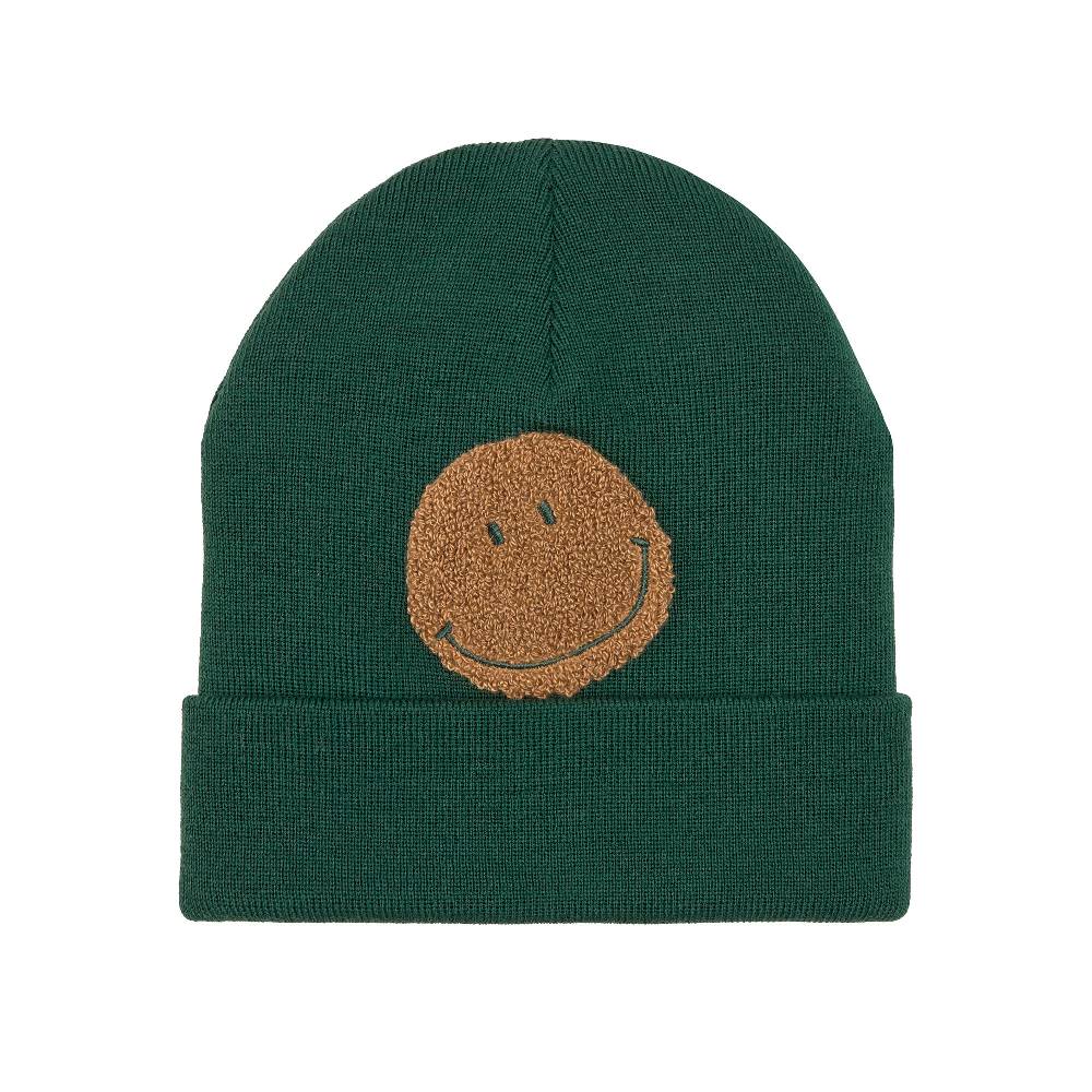 Lässig Beanie Mütze Kinder - Merino Wolle, Little Gang, Smile Grün