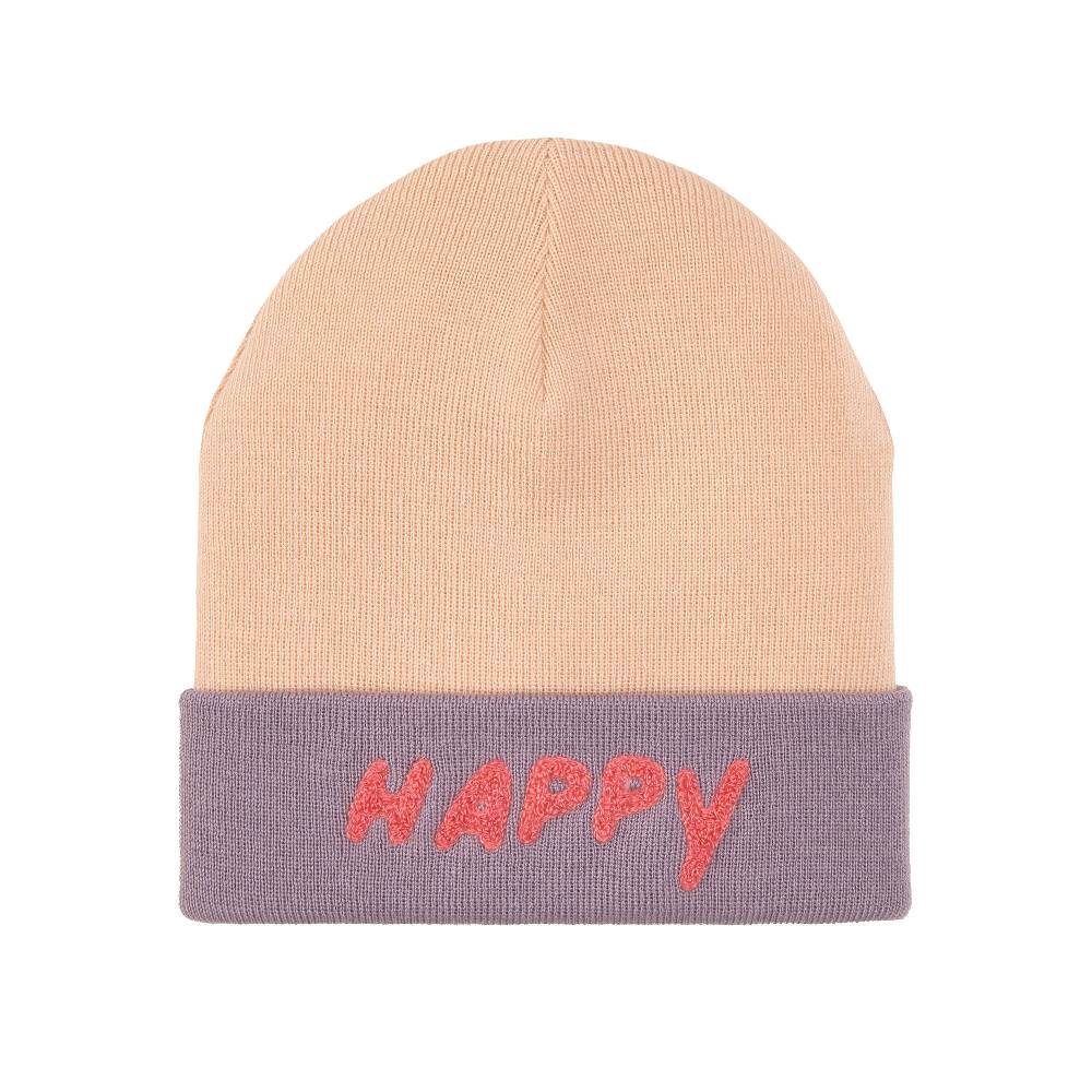 Lässig Beanie Mütze Kinder - Merino Wolle, Little Gang, Happy Rosa
