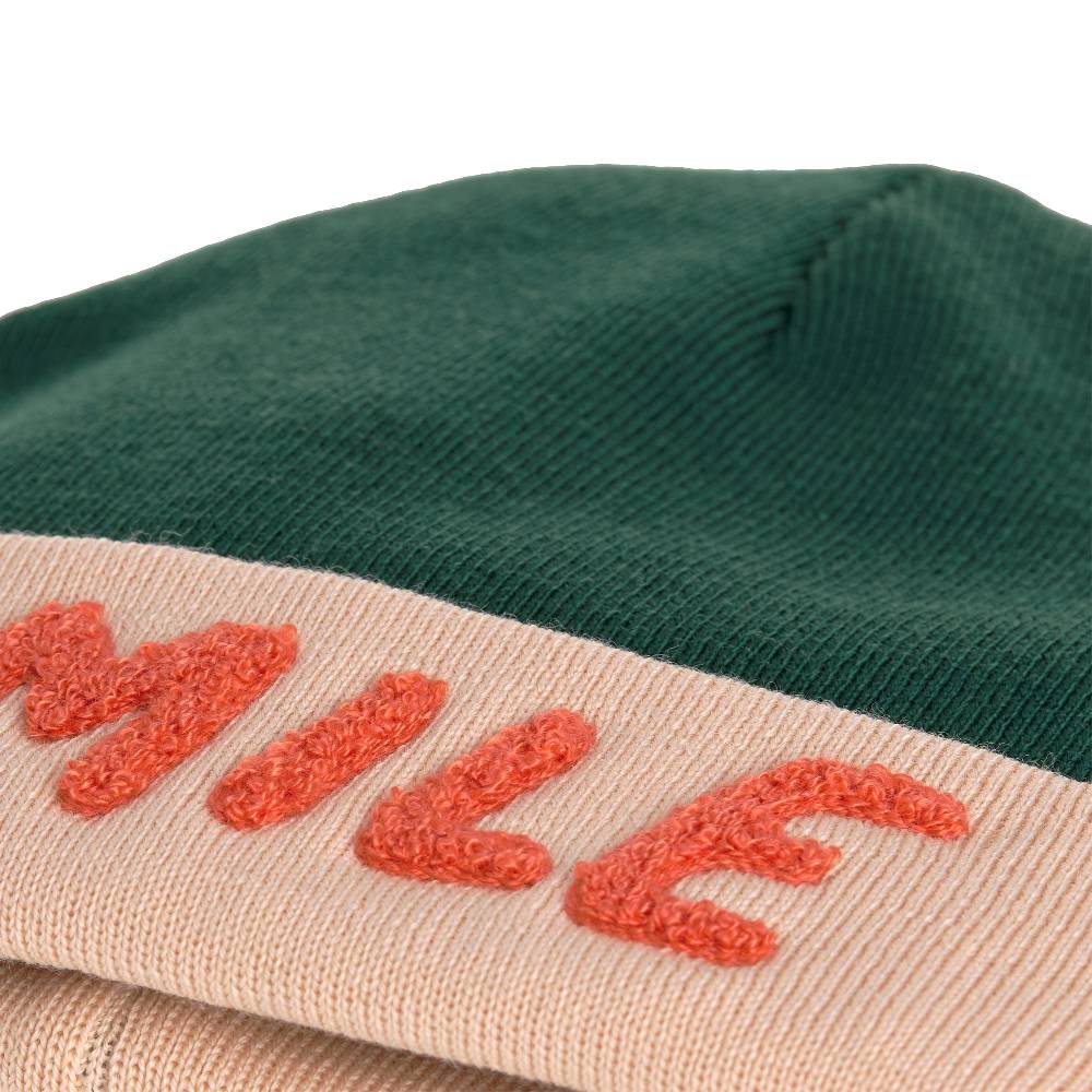 Lässig Beanie Mütze Kinder - Merino Wolle, Little Gang, Smile Grün Fabrikladen