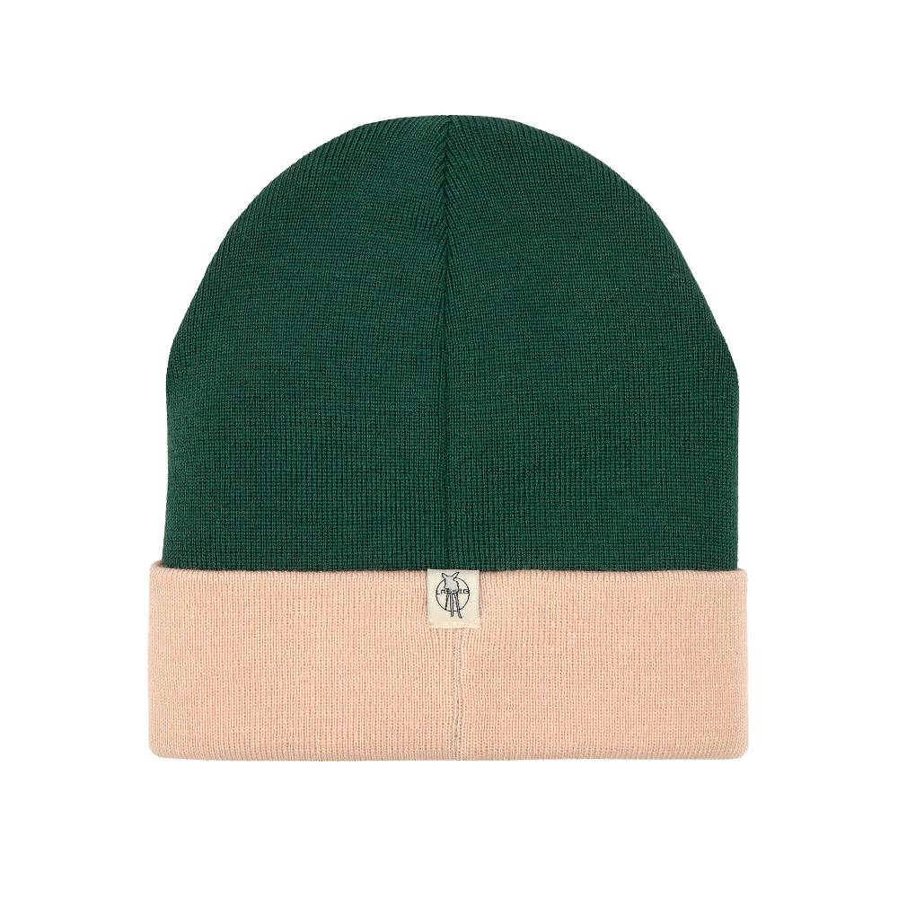 Lässig Beanie Mütze Kinder - Merino Wolle, Little Gang, Smile Grün Fabrikladen