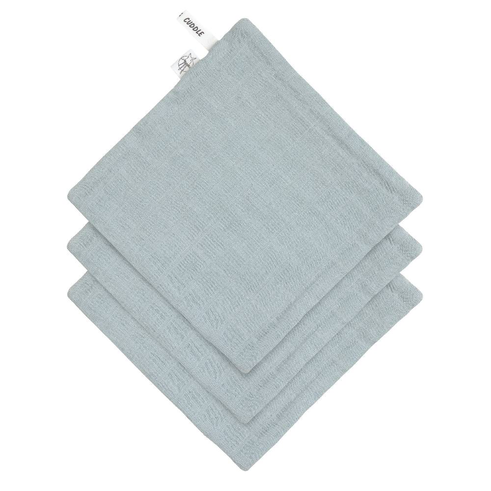 Lässig Musselin Waschlappen Baby 3er Set, Hellblau Auslauf