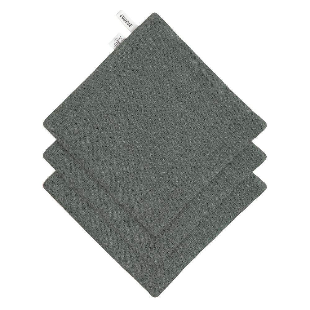 Lässig Musselin Waschlappen Baby 3er Set, Petrolgrün