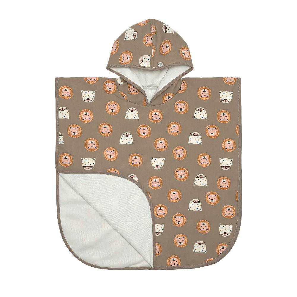 Lässig UV Badeponcho Kinder - Wildkatzen, Braun