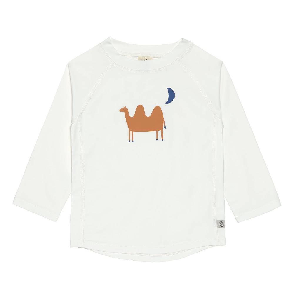 Lässig UV Shirt Kinder Langarm - Kamel, Weiß