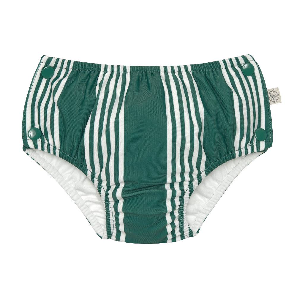 Lässig Schwimmwindel mit Druckknöpfen - Streifen, Grün Weiß Sonderangebot