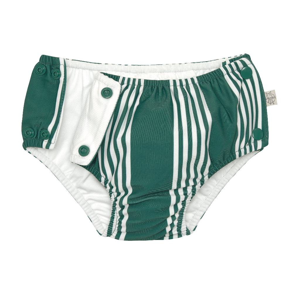 Lässig Schwimmwindel mit Druckknöpfen - Streifen, Grün Weiß Sonderangebot