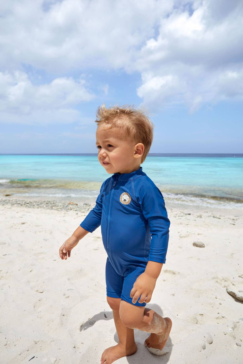 Lässig Schwimmanzug Kinder Langarm (UV Schutz) - Löwe, Blau Großer Ausverkauf