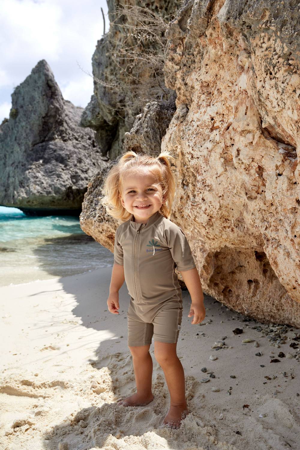 Lässig Schwimmanzug Kinder Kurzarm (UV Schutz), Braun Tiefpreis