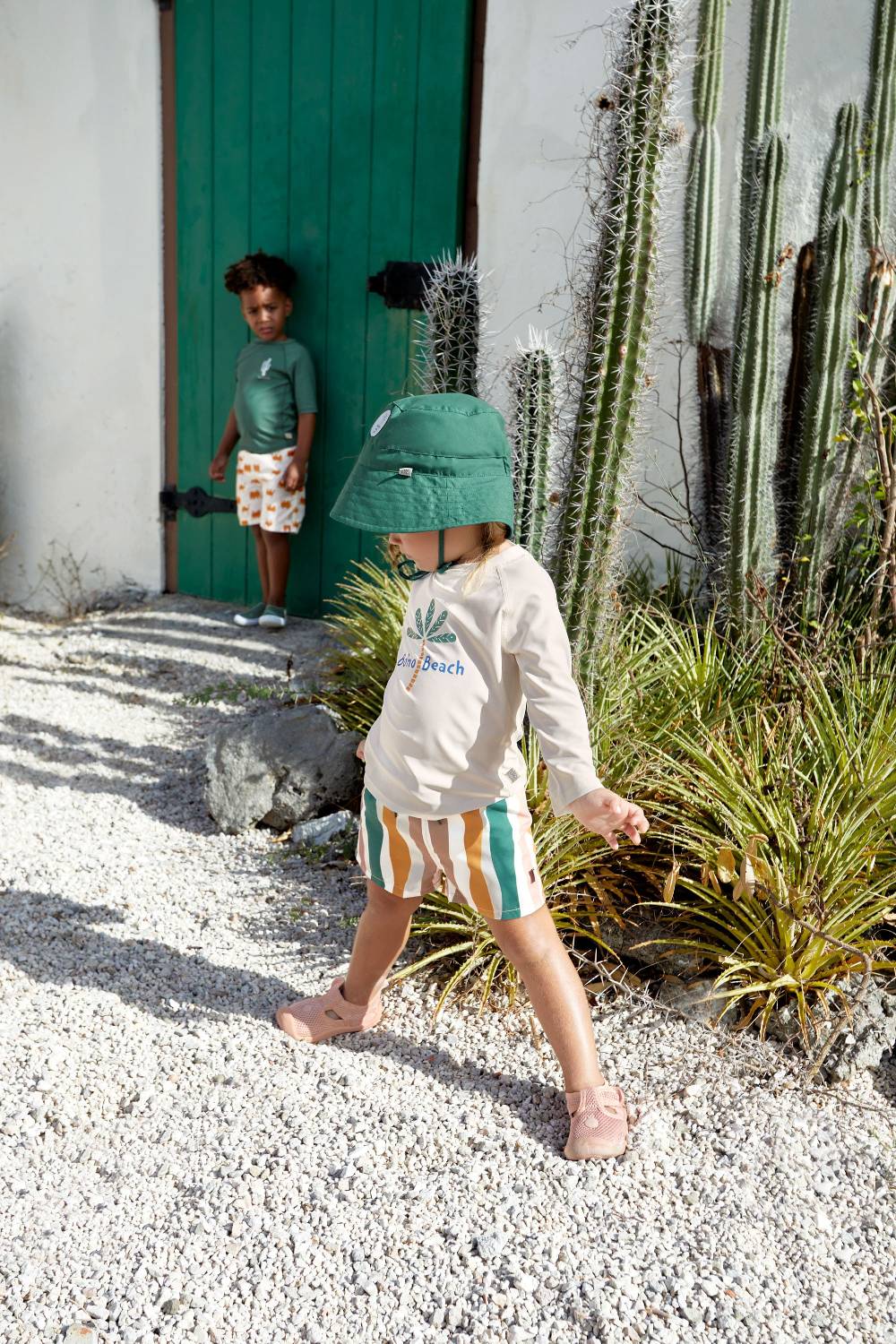 Lässig Fischerhut Kinder (UV Schutz), Grün Letzter Tag