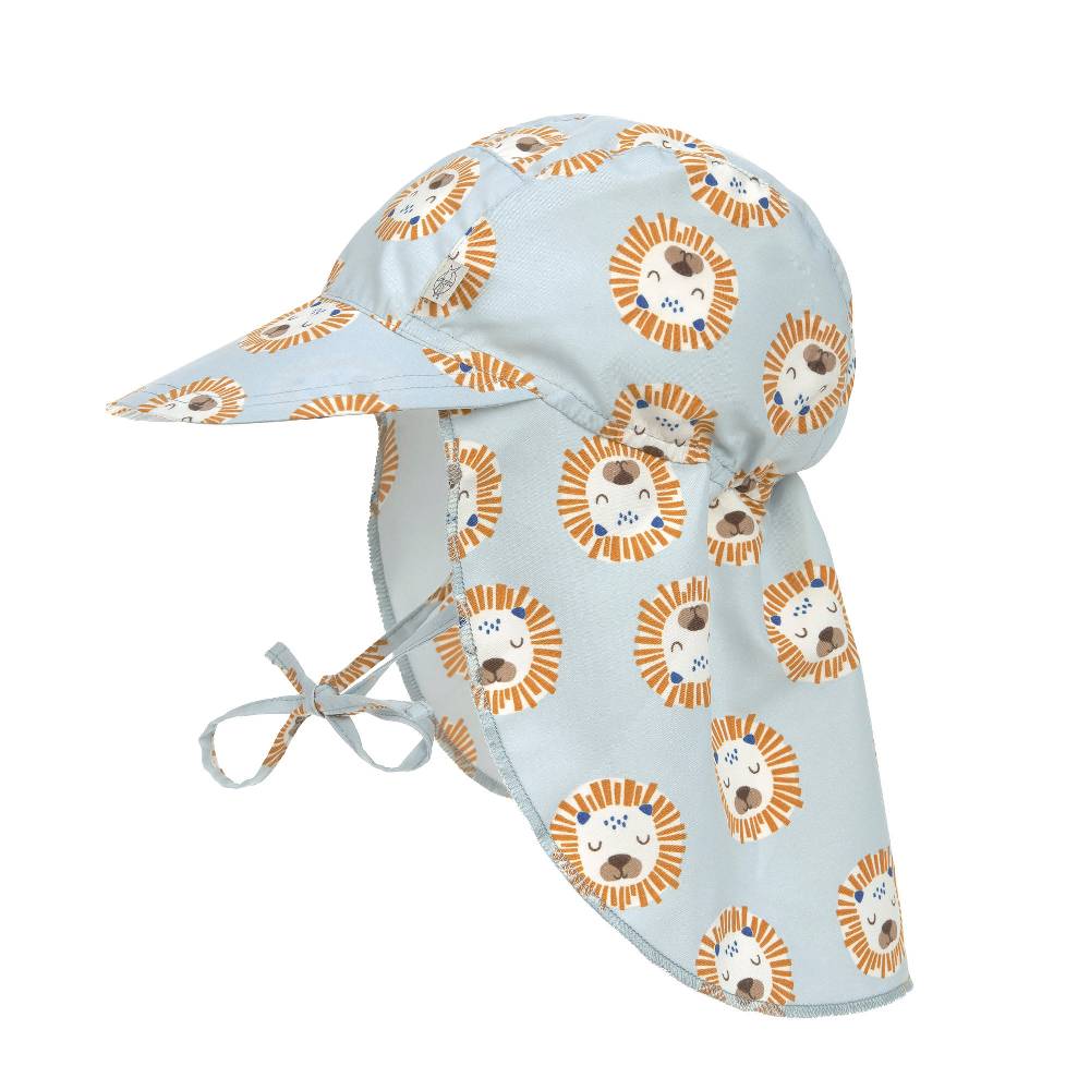 Lässig Sonnenhut Baby (UV Schutz & Nackenschutz) - Löwe, Hellblau