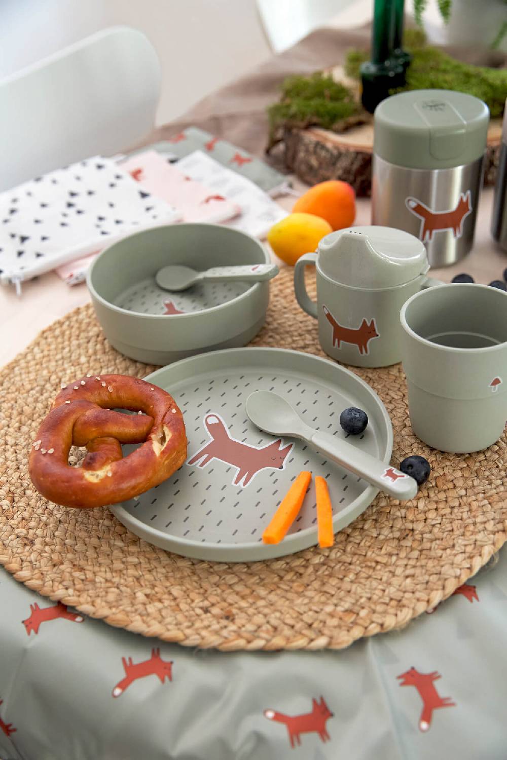 Lässig Kindergeschirr Set (Teller - Schüssel - Becher - Löffel), Little Forest Fuchs Discount Store für neue Produkte