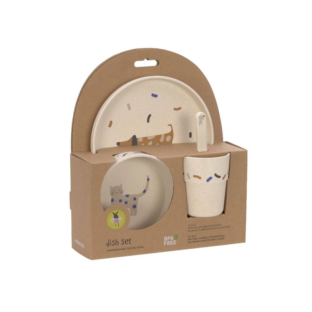 Lässig Kindergeschirr Set (Teller - Schüssel - Becher - Löffel), Little Mateys Royal Blau Super Rabatt