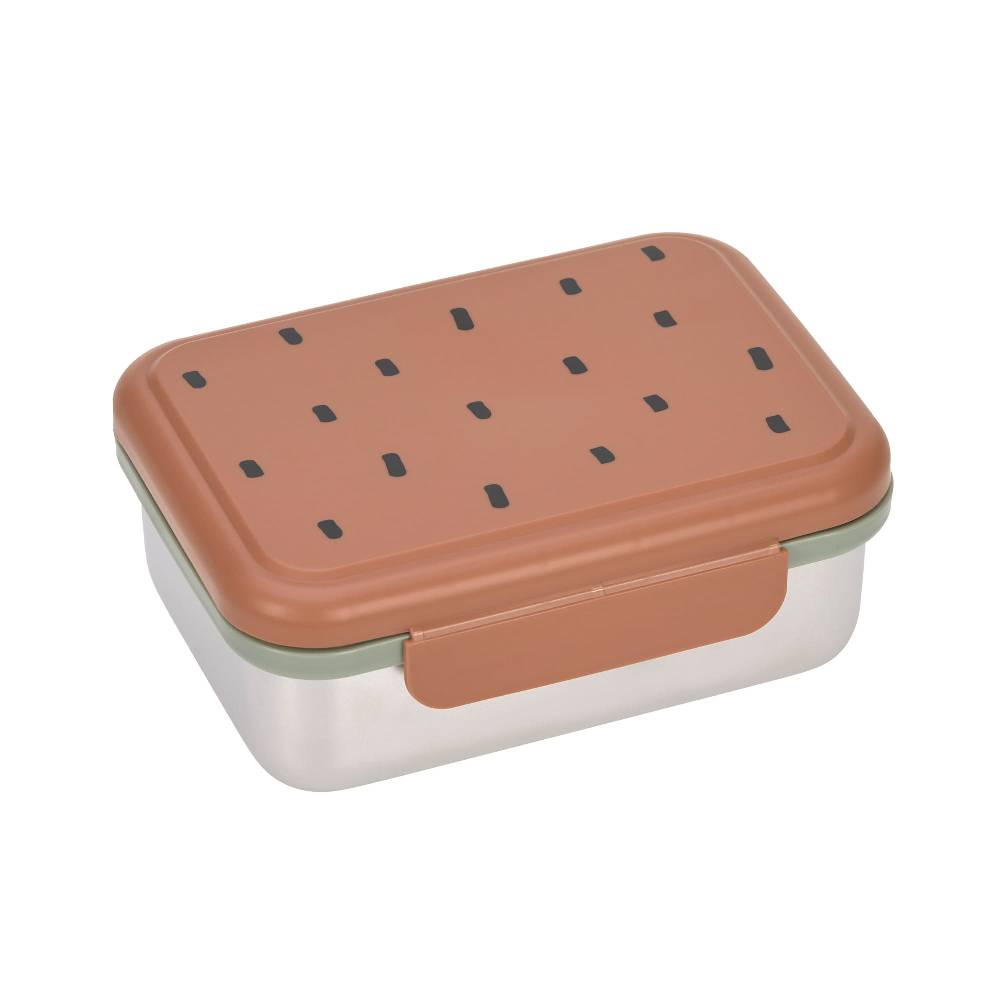 Lässig Brotdose Kinder - Edelstahl Lunchbox, Happy Prints Karamell