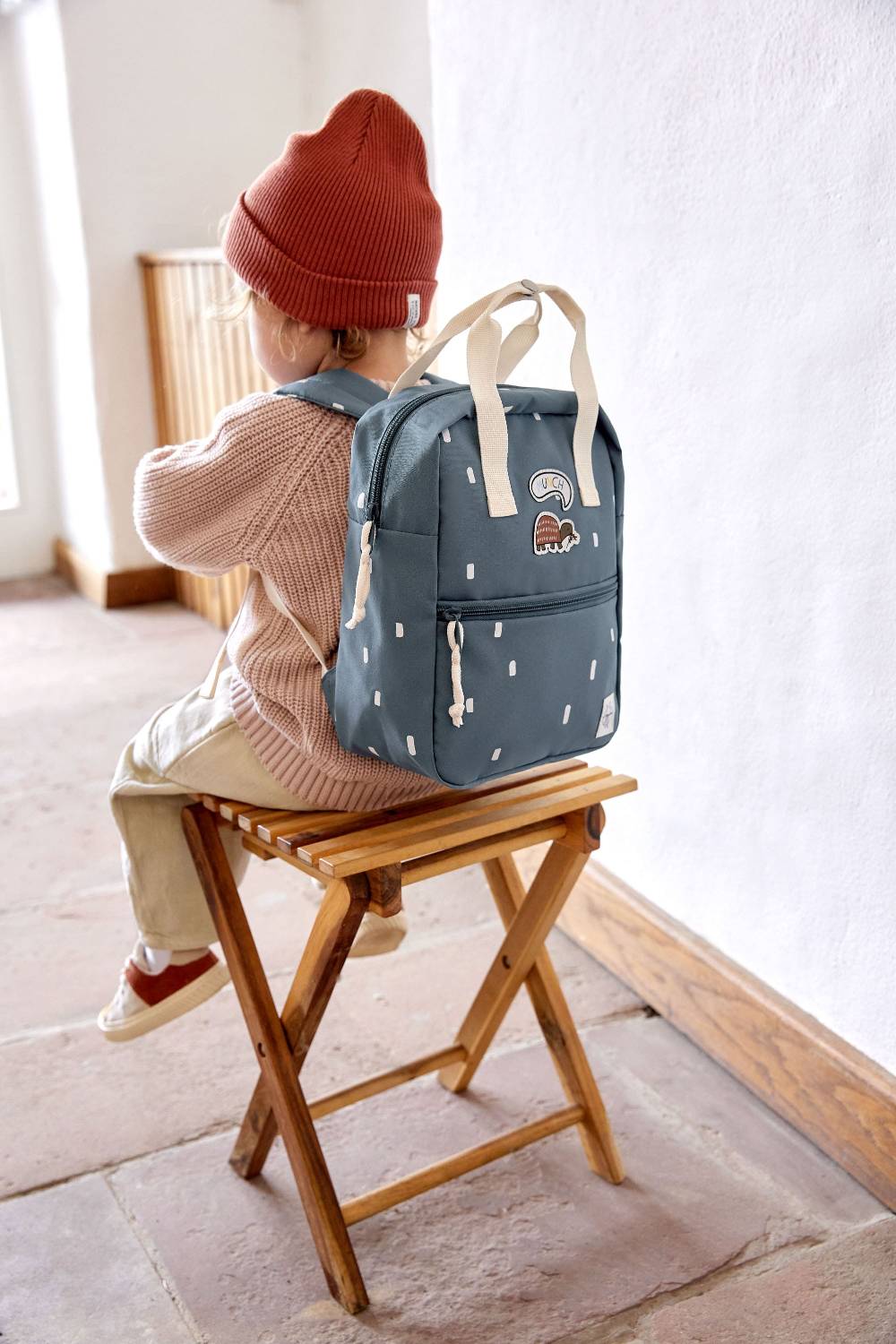 Lässig Kindergartenrucksack Square - Happy Prints, Dunkelblau Flash Sale