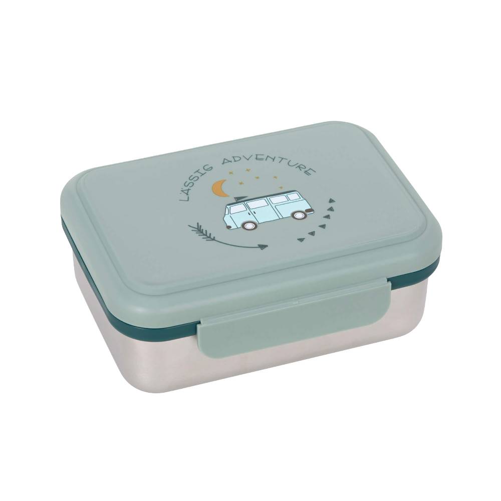 Lässig Kinder Brotdose Edelstahl - Lunchbox, Adventure Bus