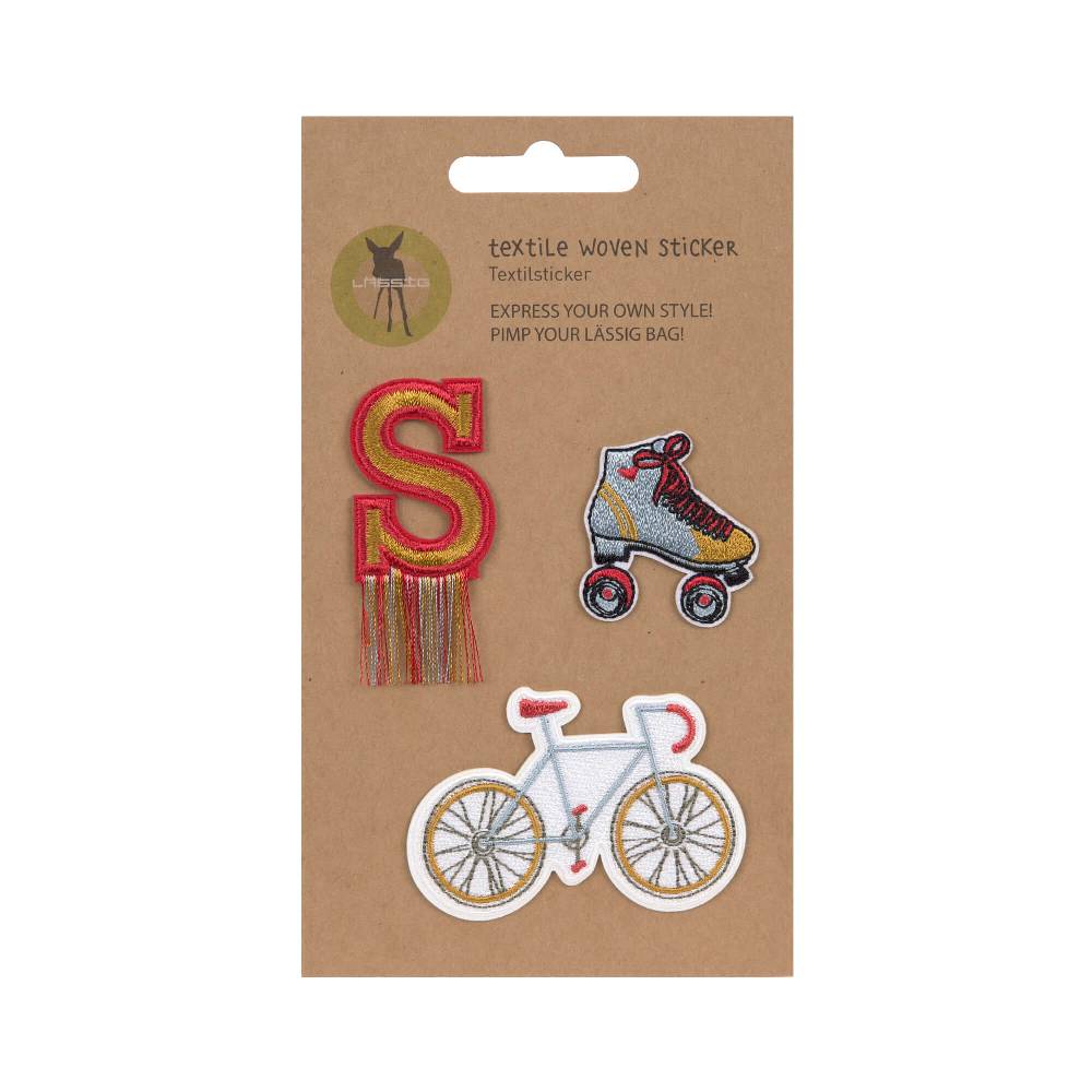 Lässig Textil-Sticker (3 Stk) - Schul Set Unique, Fahrrad Lagerräumung