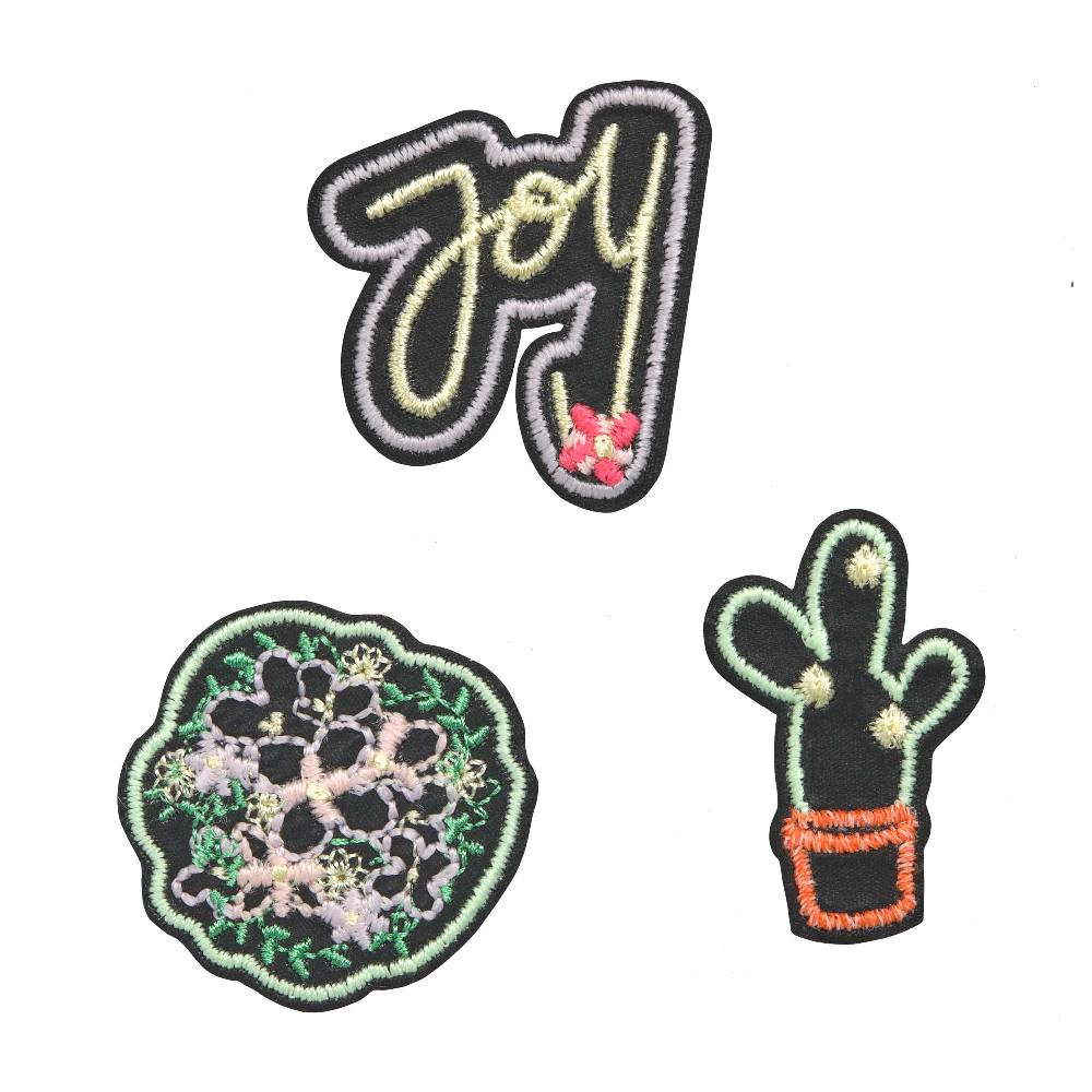 Lässig Textil-Sticker (3 Stk) - BOLD Match, Joy Schwarz