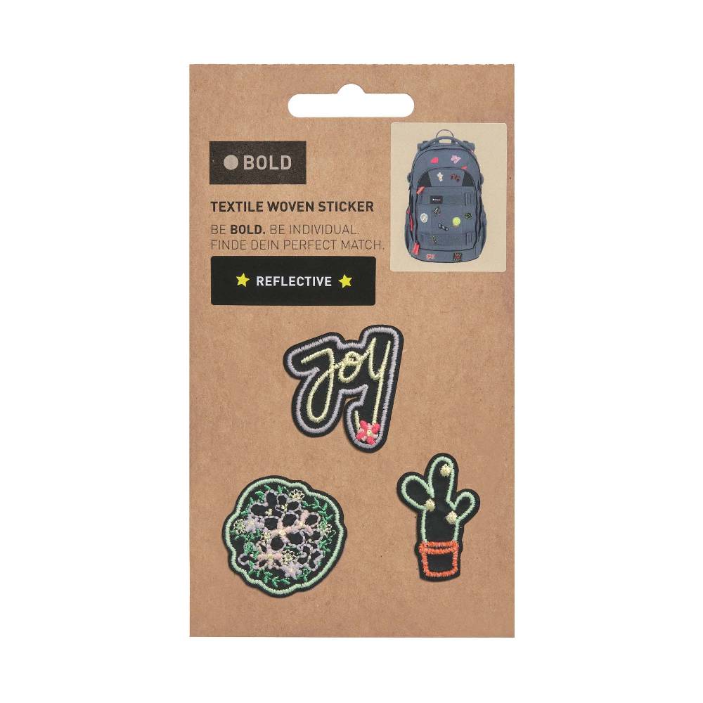 Lässig Textil-Sticker (3 Stk) - BOLD Match, Joy Schwarz Neueste Mode