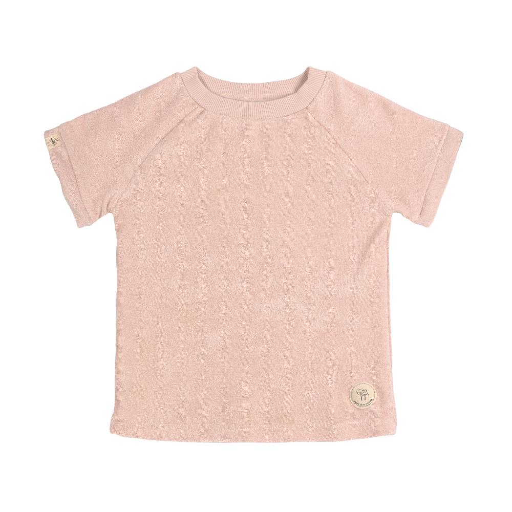 Lässig Frottee T-Shirt Kinder - Powder Pink, Rosa