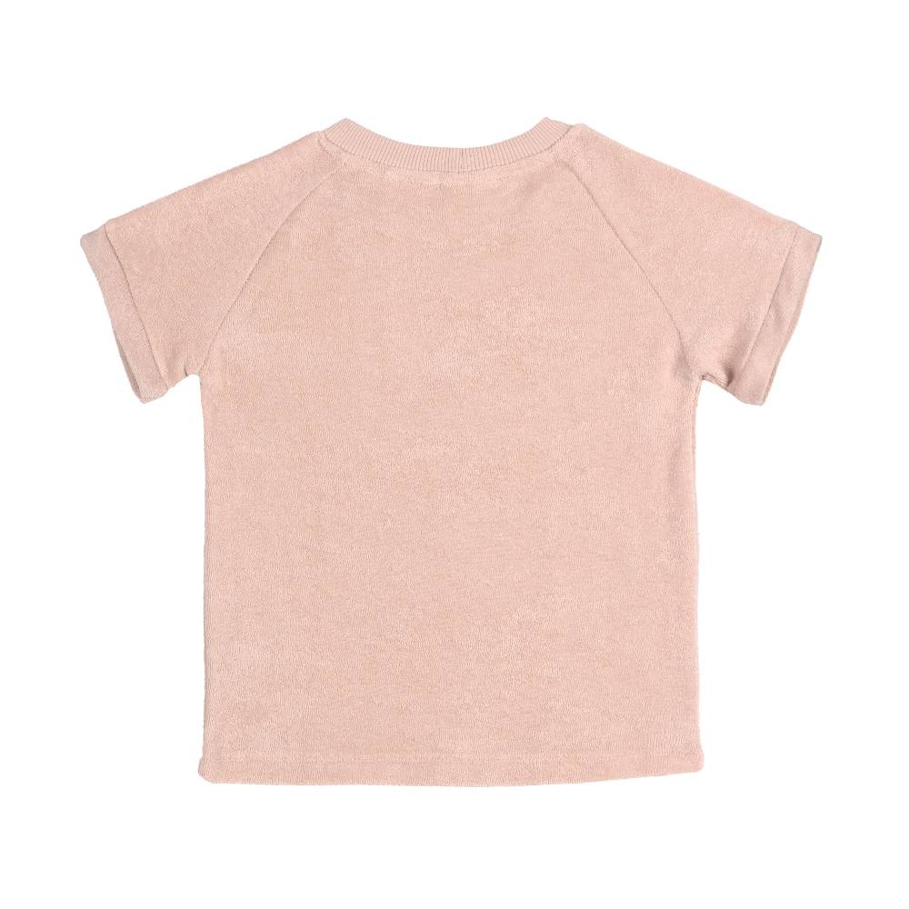 Lässig Frottee T-Shirt Kinder - Powder Pink, Rosa Online Outlet