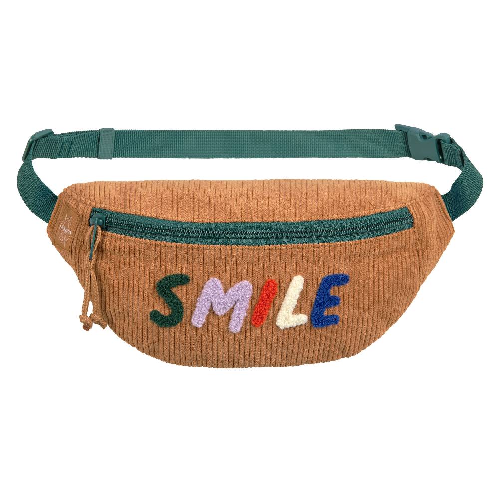 Lässig Bauchtasche Kinder Cord - Little Gang, Smile, Karamell
