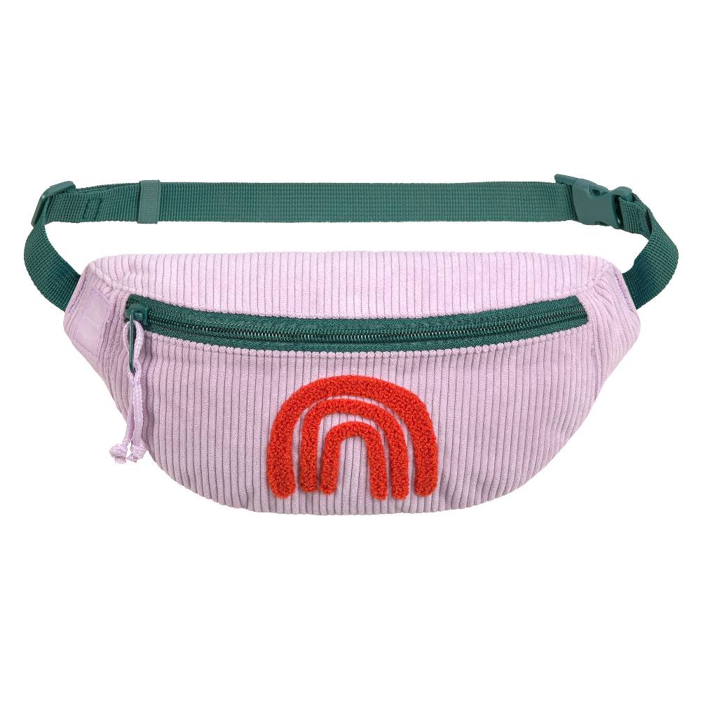 Lässig Bauchtasche Kinder Cord - Little Gang, Regenbogen, Lila