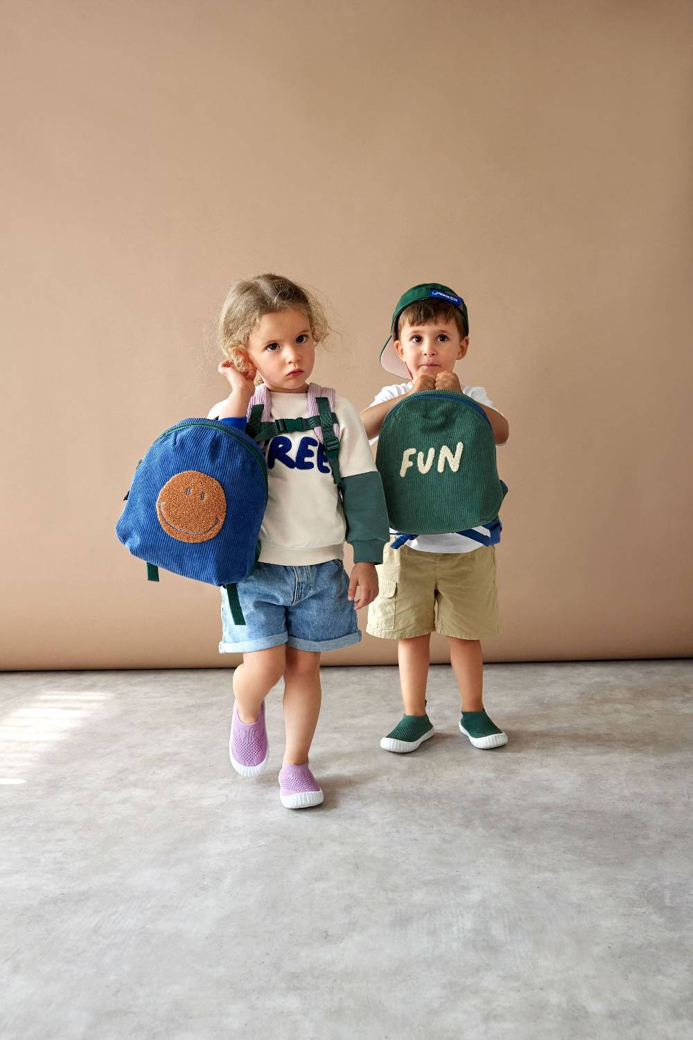 Lässig Kindergartenrucksack Tiny Cord - Little Gang, Smile, Blau Saisonale Angebote