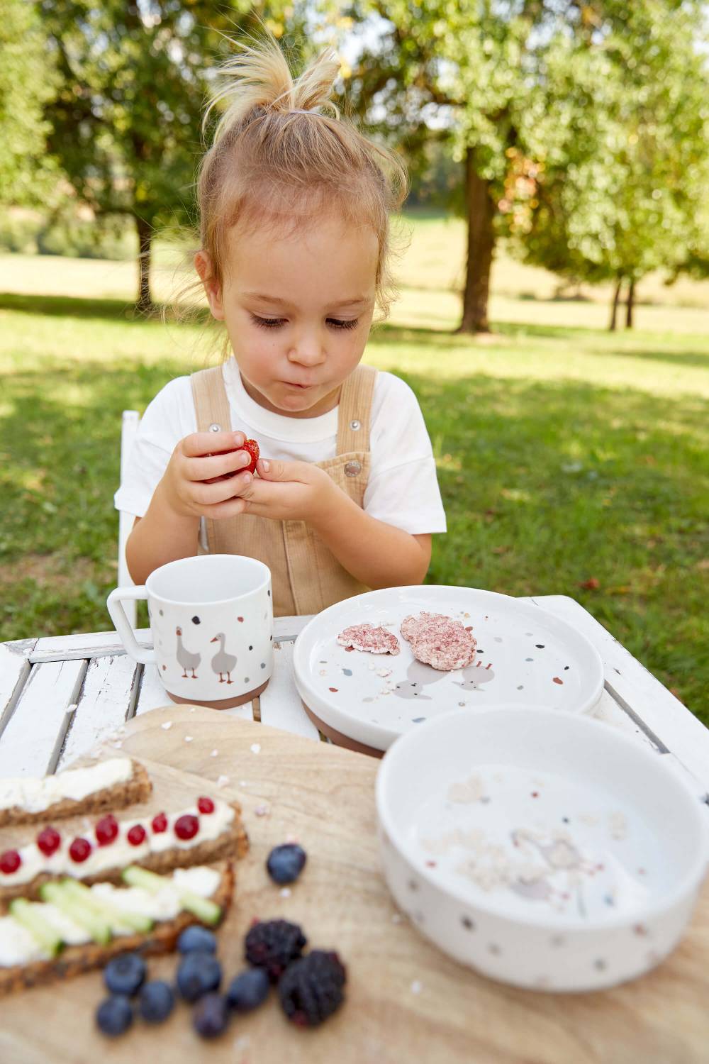 Lässig Kindergeschirr Set Porzellan - Tiny Farmer, Gans & Schaf Räumungsverkauf