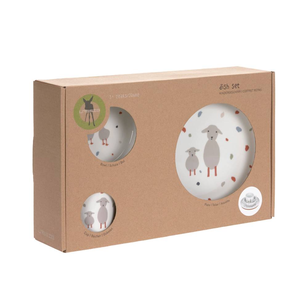 Lässig Kindergeschirr Set Porzellan - Tiny Farmer, Gans & Schaf Räumungsverkauf