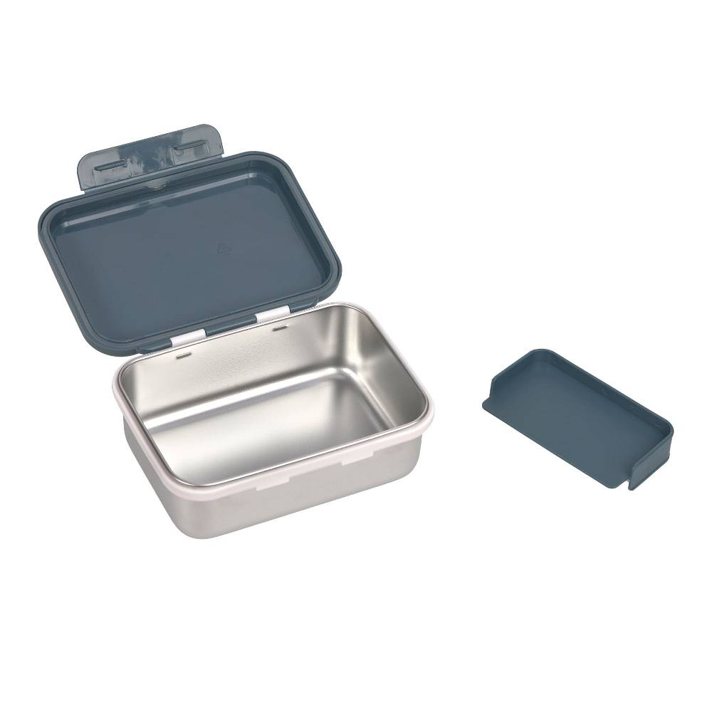 Lässig Kinder Brotdose Edelstahl - Lunchbox, Happy Prints, Dunkelblau Wochenangebot