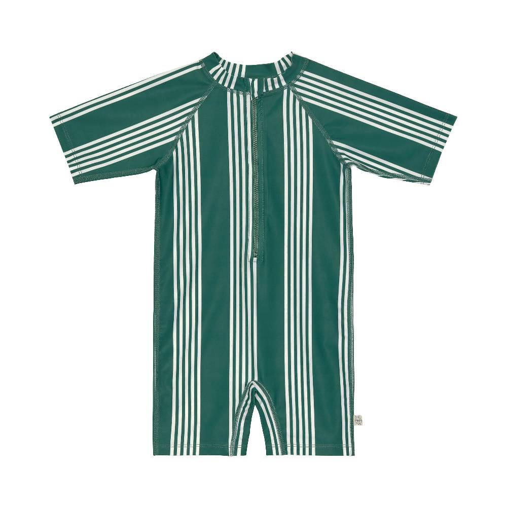 Lässig Schwimmanzug Kinder Kurzarm (UV Schutz), Grün Weiß