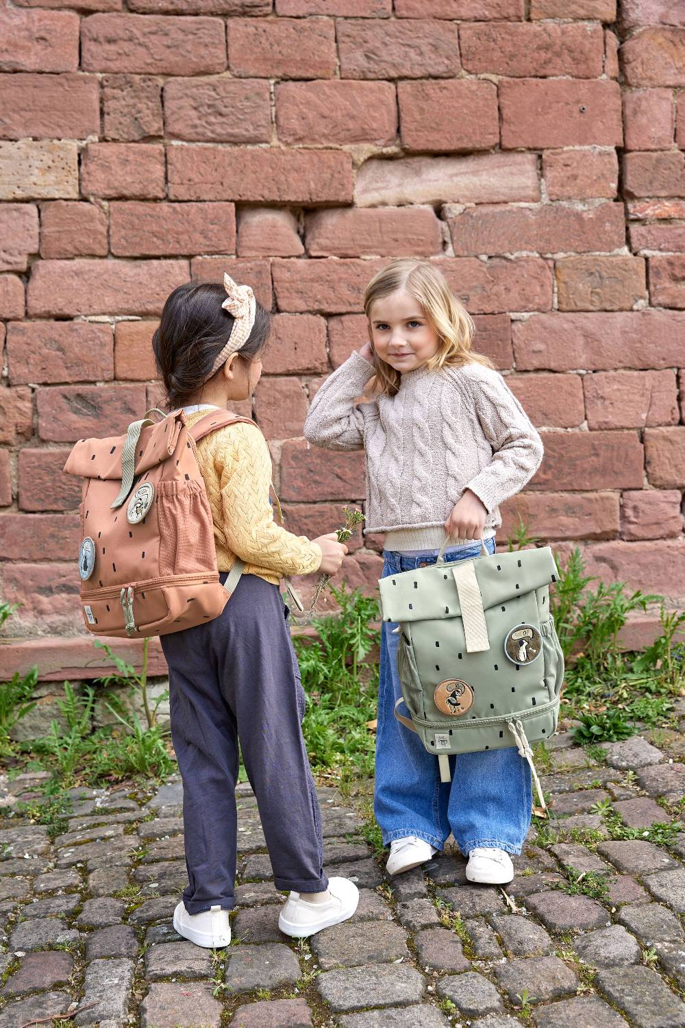 Lässig Kindergartenrucksack Rolltop - Happy Prints, Oliv Zeitbegrenzte Promotion
