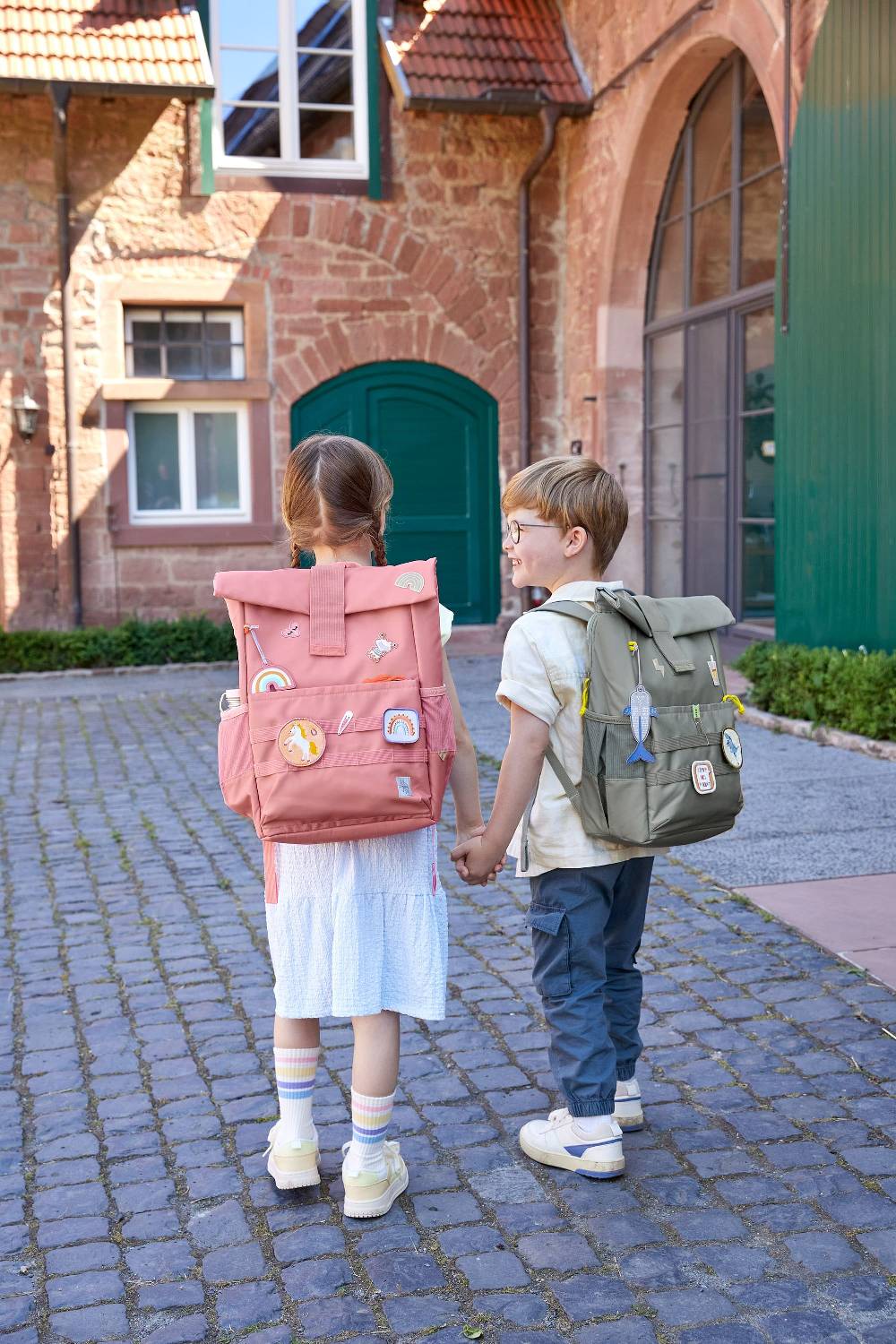 Lässig Kinderrucksack Rolltop, Grün Kostenloser Versand international