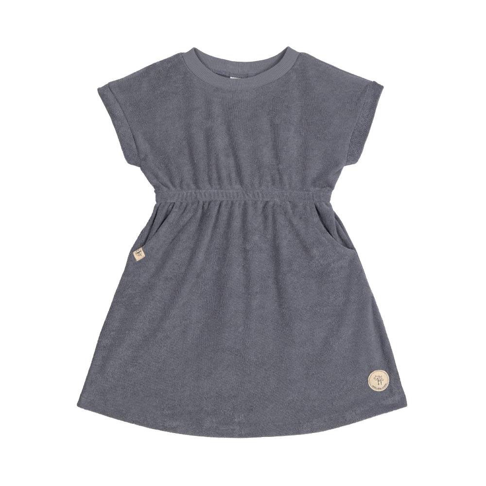 Lässig Frottee Kleid Kinder, Anthrazit
