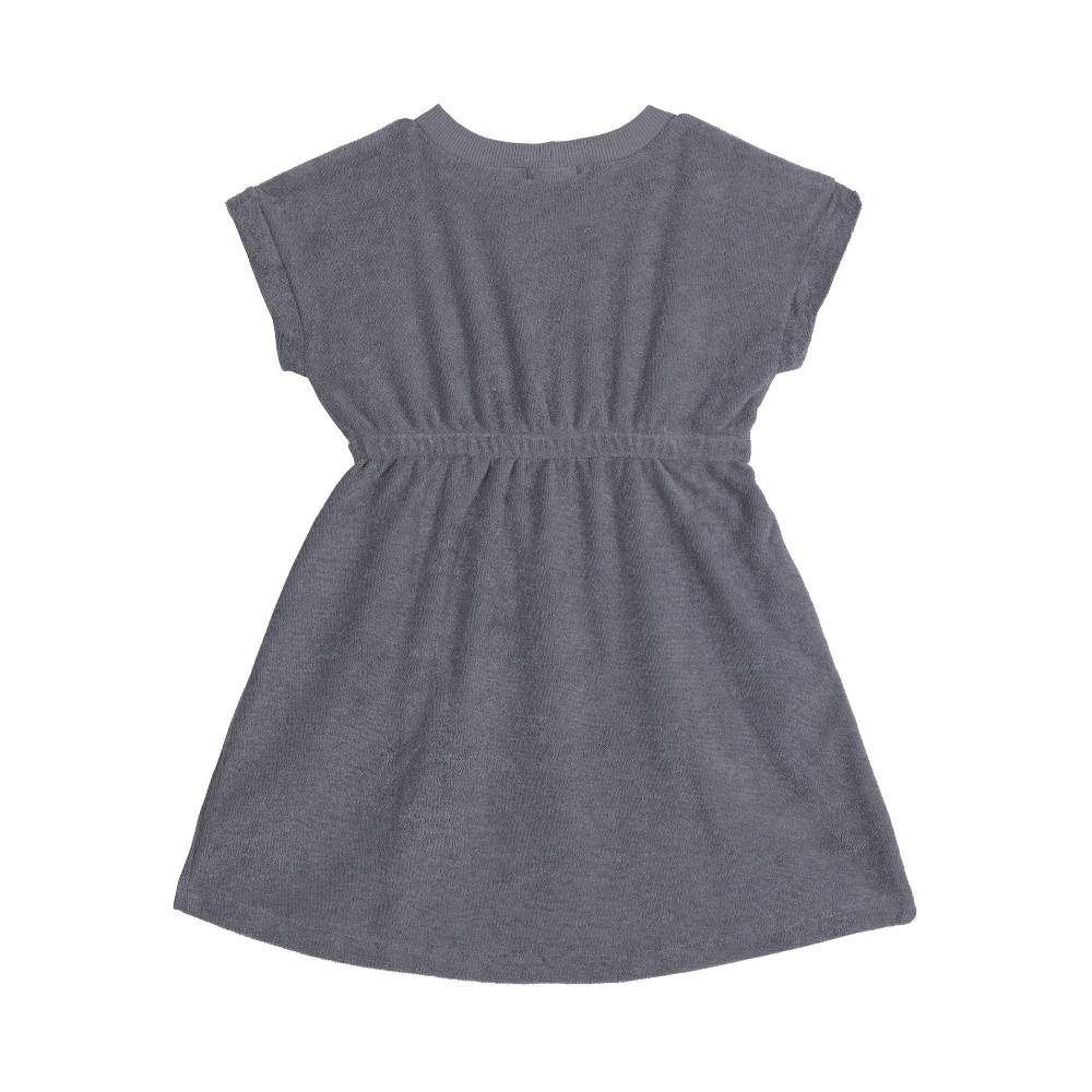 Lässig Frottee Kleid Kinder, Anthrazit Schlussverkauf