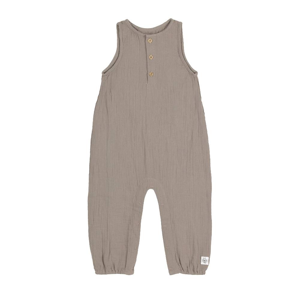 Lässig Baby Jumpsuit - Bio Baumwolle, Taupe, Grau