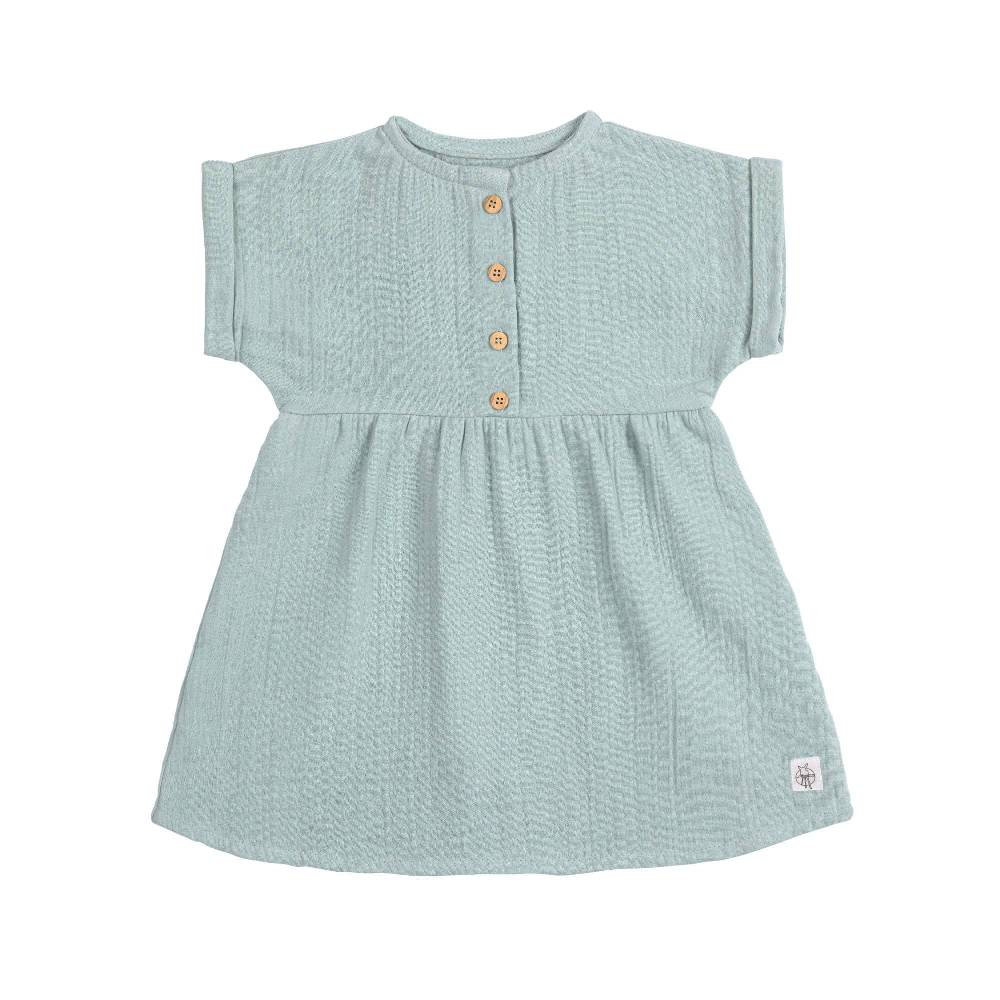 Lässig Musselin Kinderkleid - Bio Baumwolle, Silbergrau