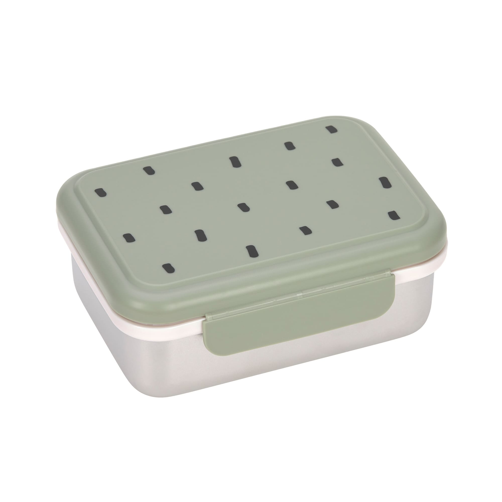 Lässig Brotdose Kinder - Edelstahl Lunchbox, Happy Prints Oliv