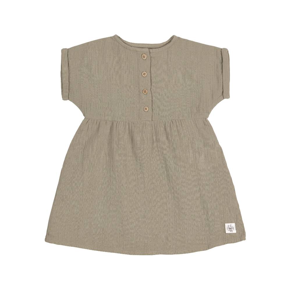 Lässig Kinderkleid - Bio Baumwolle, Oliv