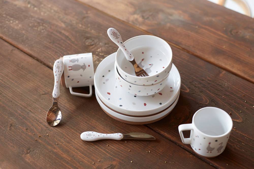 Lässig Kinderbesteck (3 Stk) - Tiny Farmer Schaf & Gans, Weiß Fabrik Onlineshop