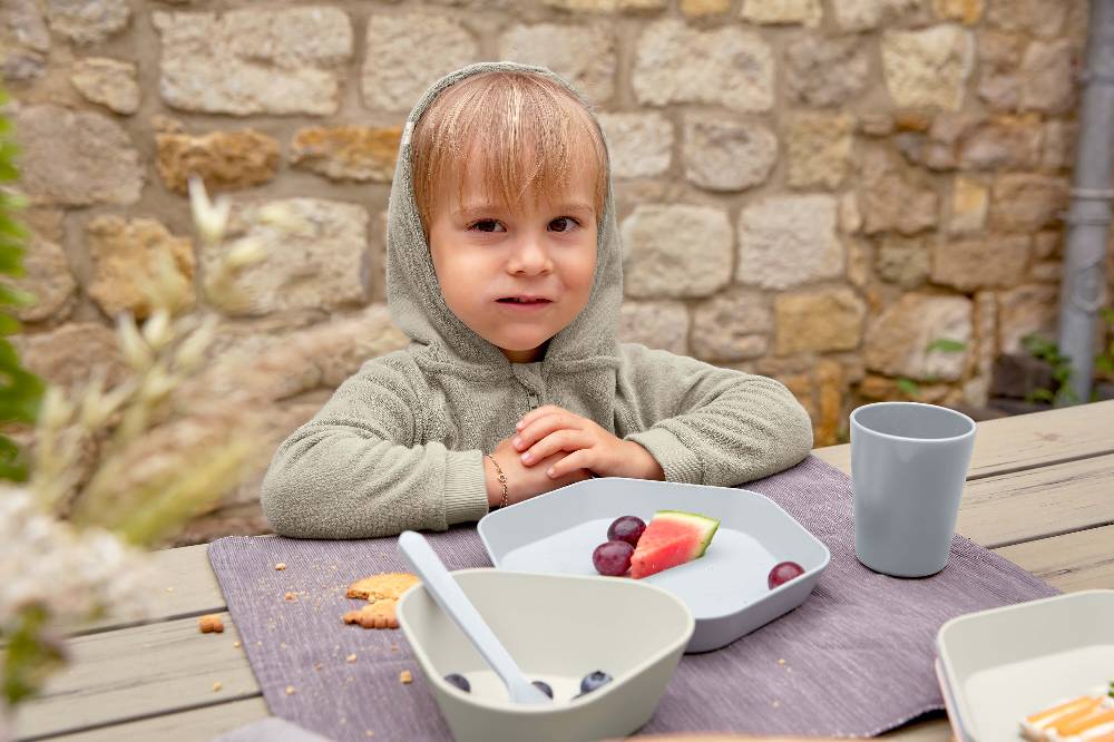 Lässig Kinderlöffel Set (4 Stk) - Geo, Graublau Fabrikpreis