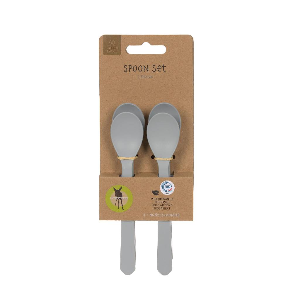 Lässig Kinderlöffel Set (4 Stk) - Geo, Graublau Fabrikpreis