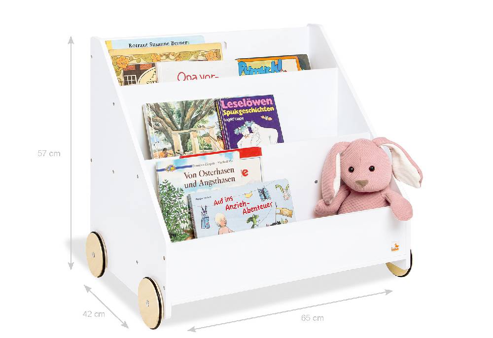 Pinolino Kinderbücherregal mit Rollen 'Lasse', weiß Zeitbegrenzte Promotion