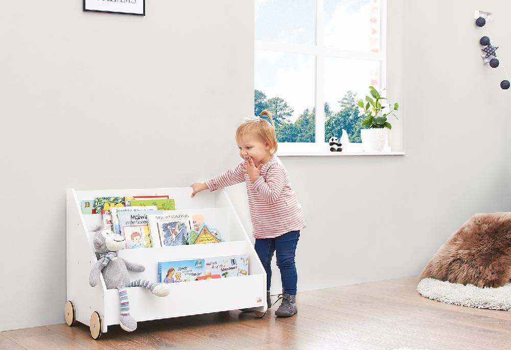 Pinolino Kinderbücherregal mit Rollen 'Lasse', weiß Zeitbegrenzte Promotion