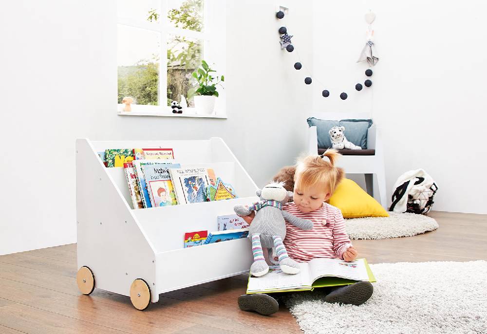 Pinolino Kinderbücherregal mit Rollen 'Lasse', weiß Zeitbegrenzte Promotion