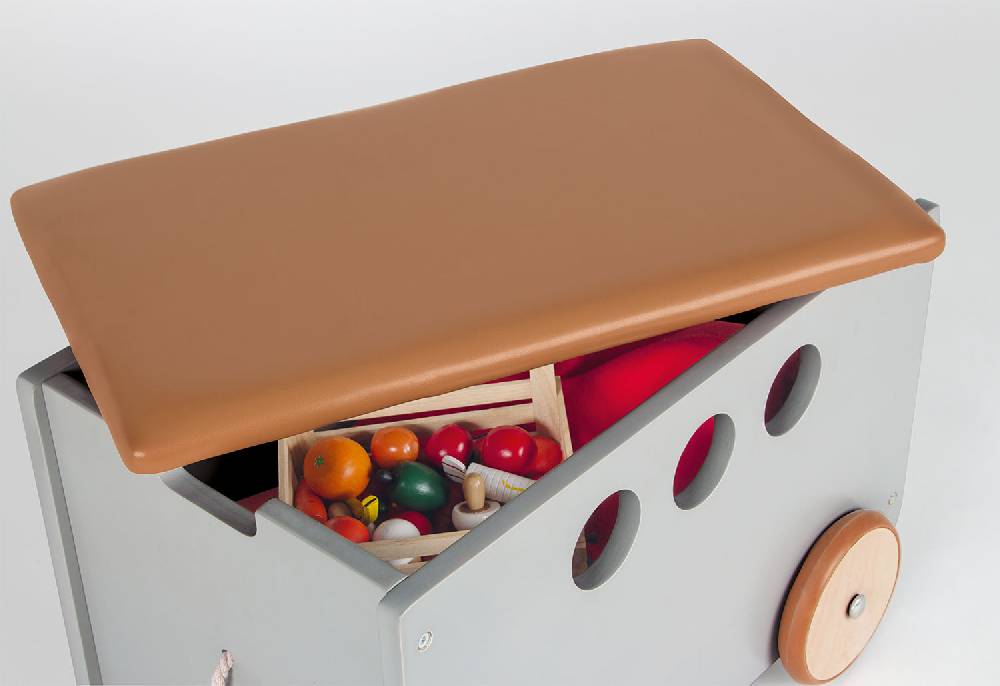 Pinolino Spielzeugkiste mit Rollen 'Jim', grau Discount Store für neue Produkte