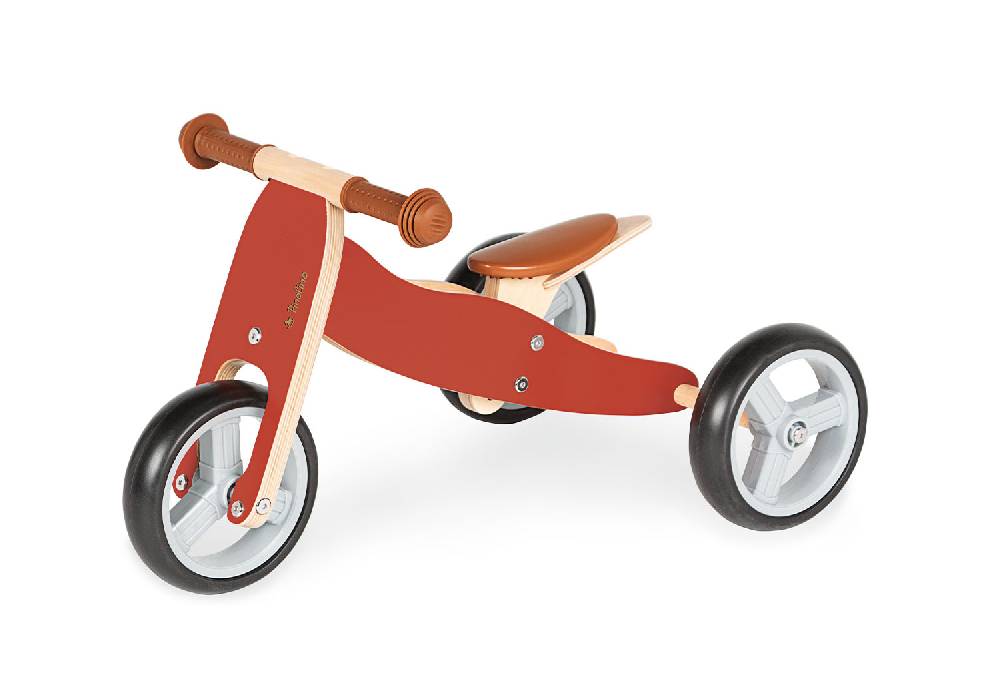 Pinolino Mini-Laufdreirad 'Charlie', rot/natur - Auslaufartikel Sonderangebot