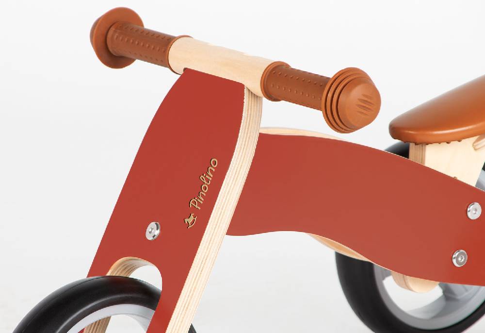 Pinolino Mini-Laufdreirad 'Charlie', rot/natur - Auslaufartikel Sonderangebot