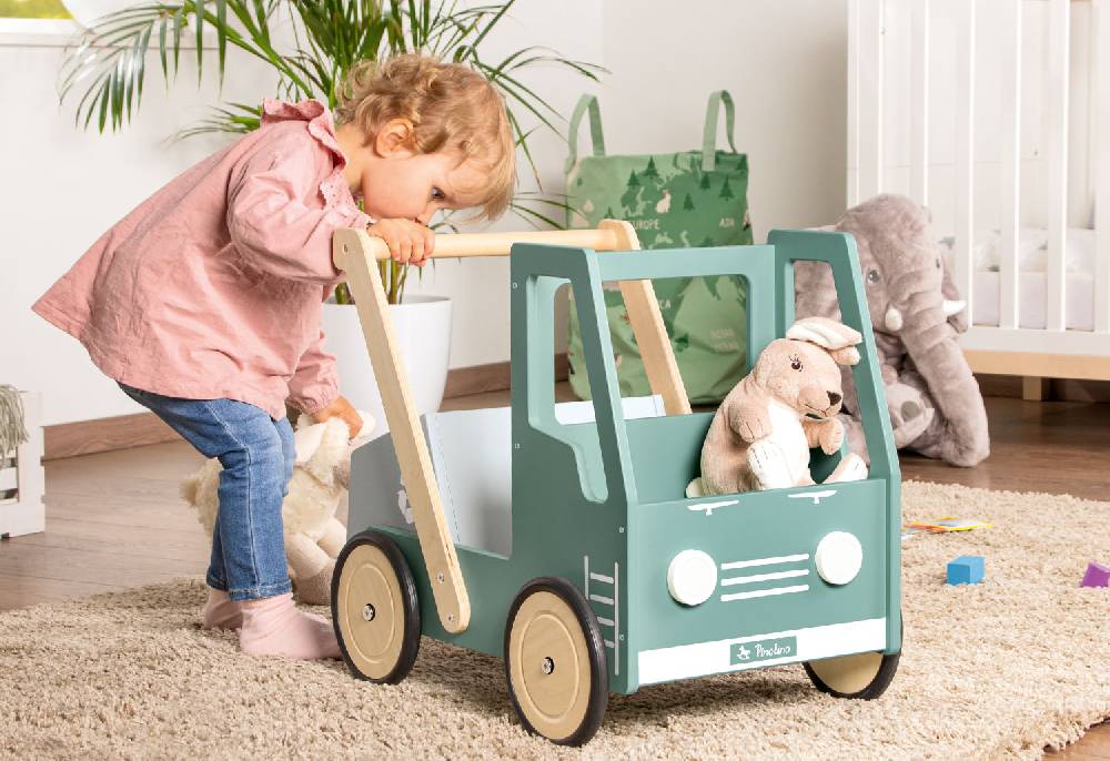 Pinolino Lauflernwagen 'Kipplaster Fred', grün - Schnäppchenartikel Fabrikverkauf