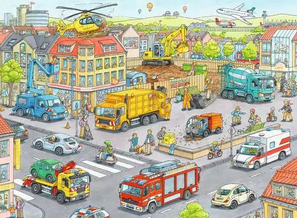 Ravensberger Matratzen Kinderpuzzle ab 6 Jahren - Fahrzeuge in der Stadt - 100 Teile Neueste Stile